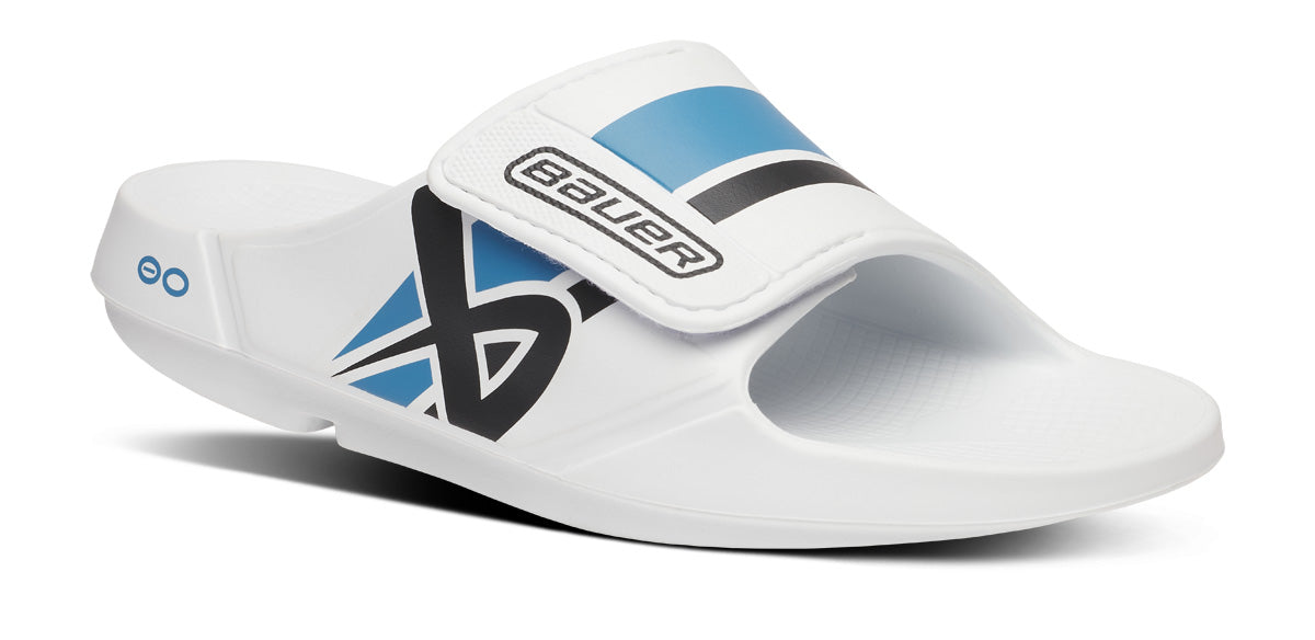 BAUER/OOFOS Men's OOahh Sport Flex Sandal – White